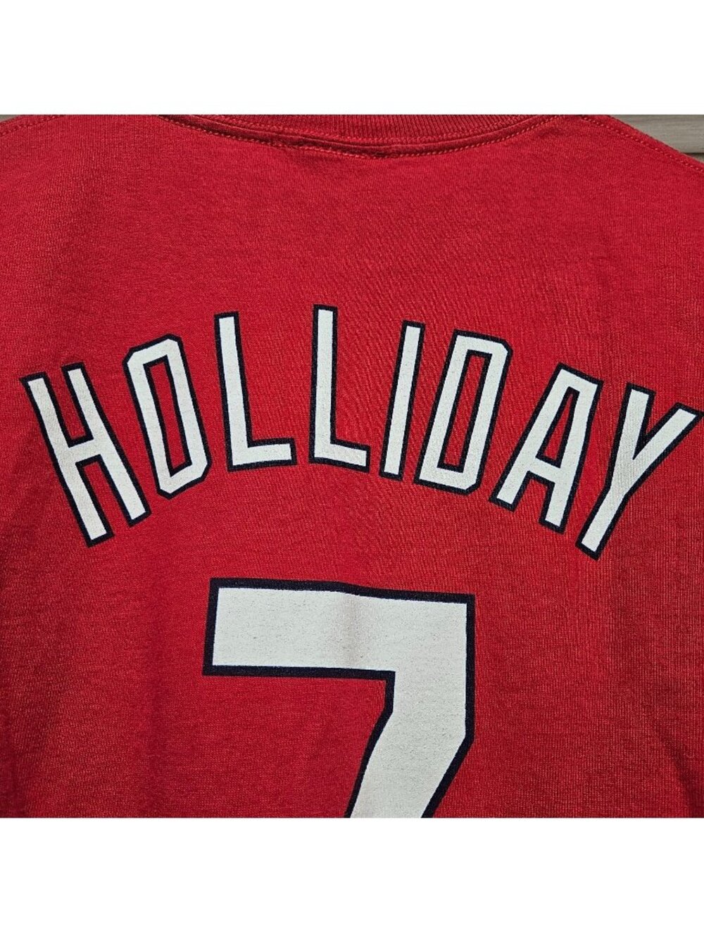 St. Louis Cardinals Kids M medium Holliday 7 tshirt sports Cotton Majestic Red - Picture 10 of 12